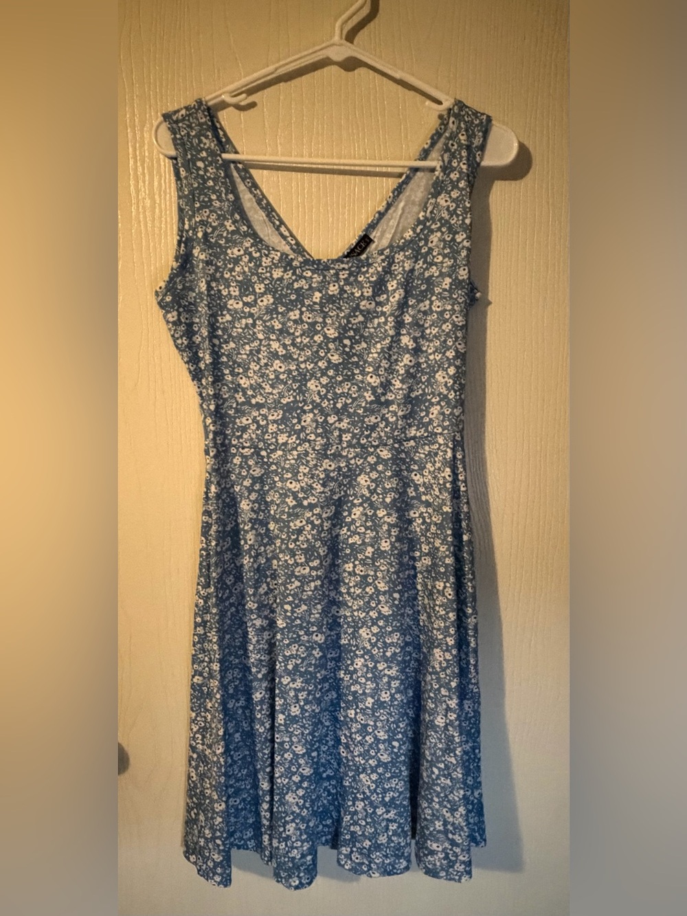 FENSACE Women's Scoop Neck Sleeveless Midi Casual Flared Tank Floral Dress Sz S
